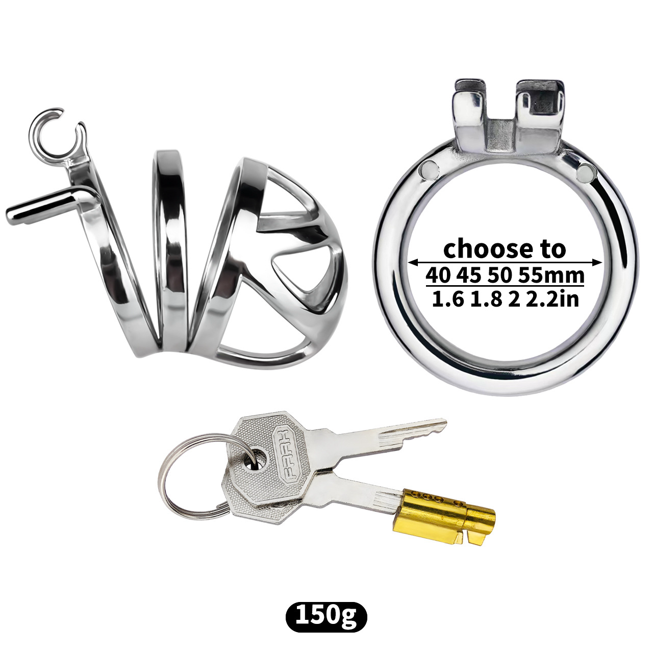 Hollow Cobra Male Chastity Cage - S/M/L/XL Cage Sizes Metal Cock Cage for Men