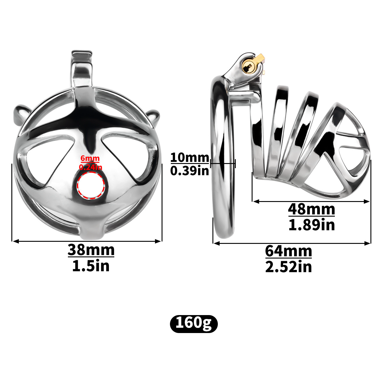 Hollow Cobra Male Chastity Cage - S/M/L/XL Cage Sizes Metal Cock Cage for Men