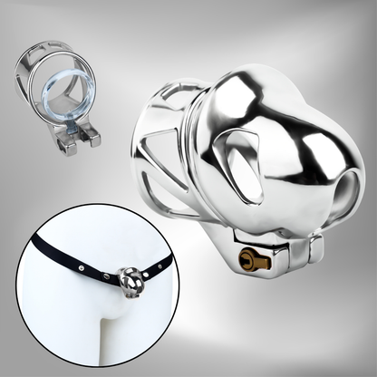 Mens Stainless Steel Glans Chastity Lock Male Cock Cage Penis Work-Out Tool