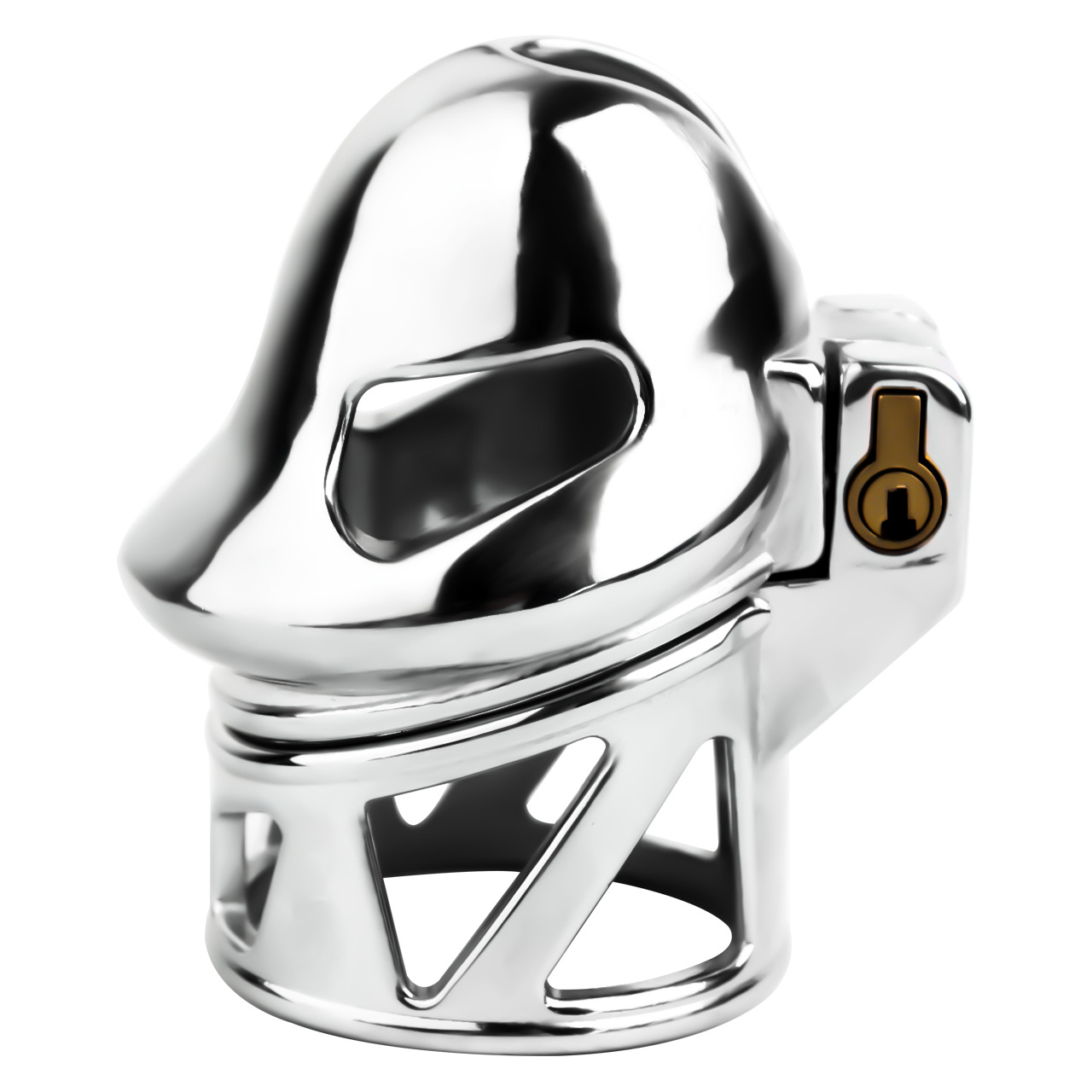Mens Stainless Steel Glans Chastity Lock Male Cock Cage Penis Work-Out Tool