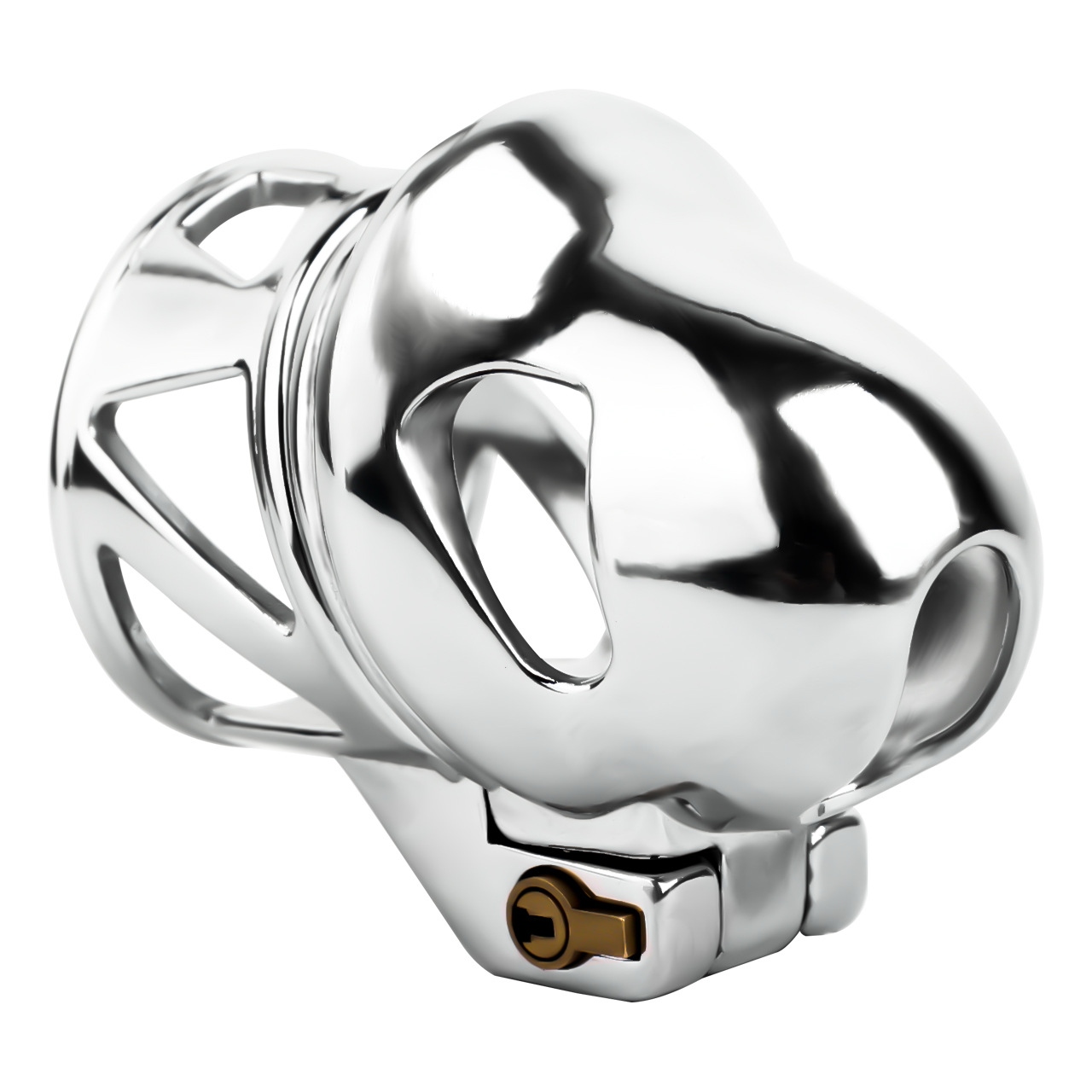 Mens Stainless Steel Glans Chastity Lock Male Cock Cage Penis Work-Out Tool