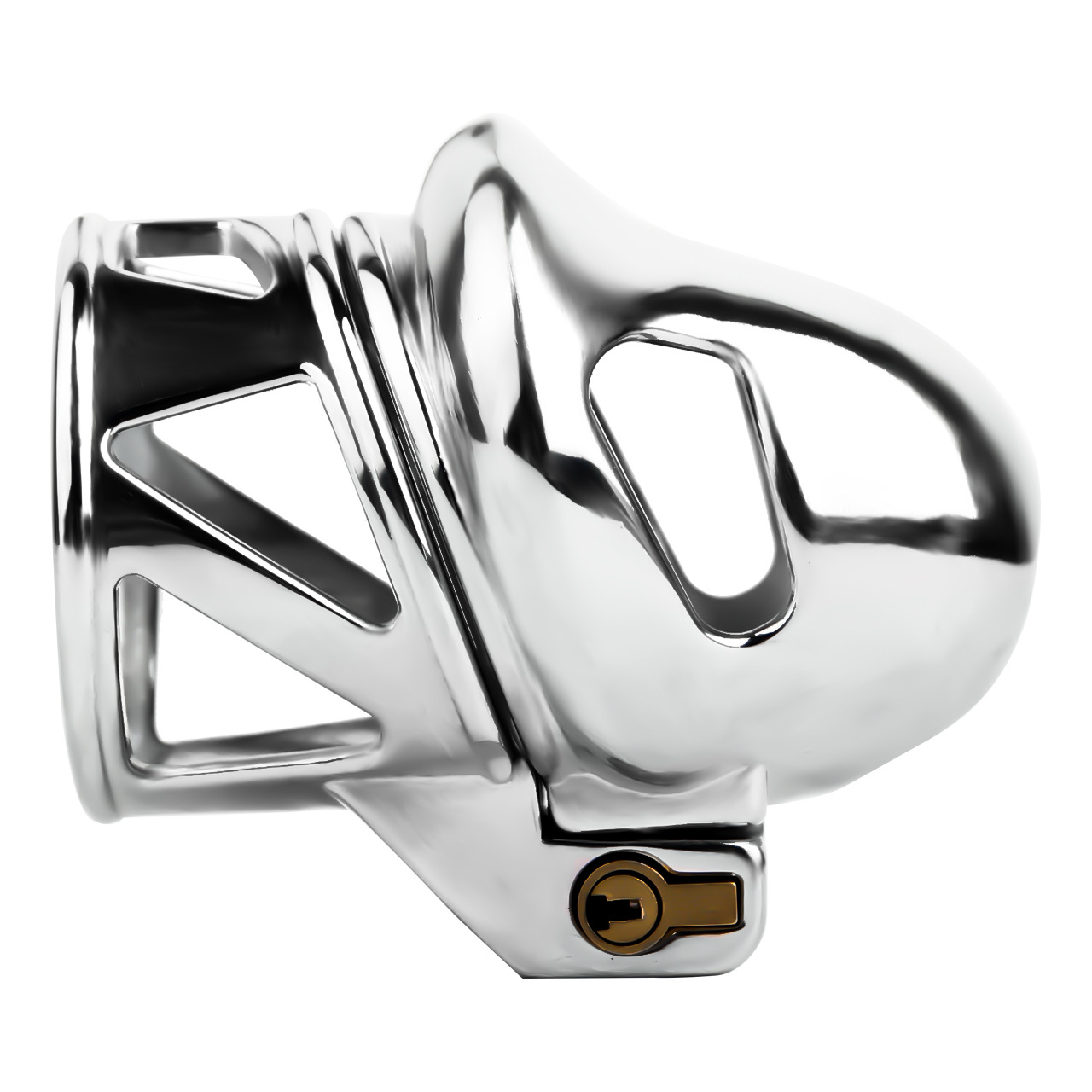 Mens Stainless Steel Glans Chastity Lock Male Cock Cage Penis Work-Out Tool