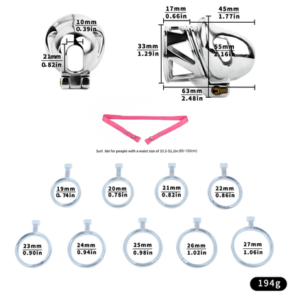 Mens Stainless Steel Glans Chastity Lock Male Cock Cage Penis Work-Out Tool