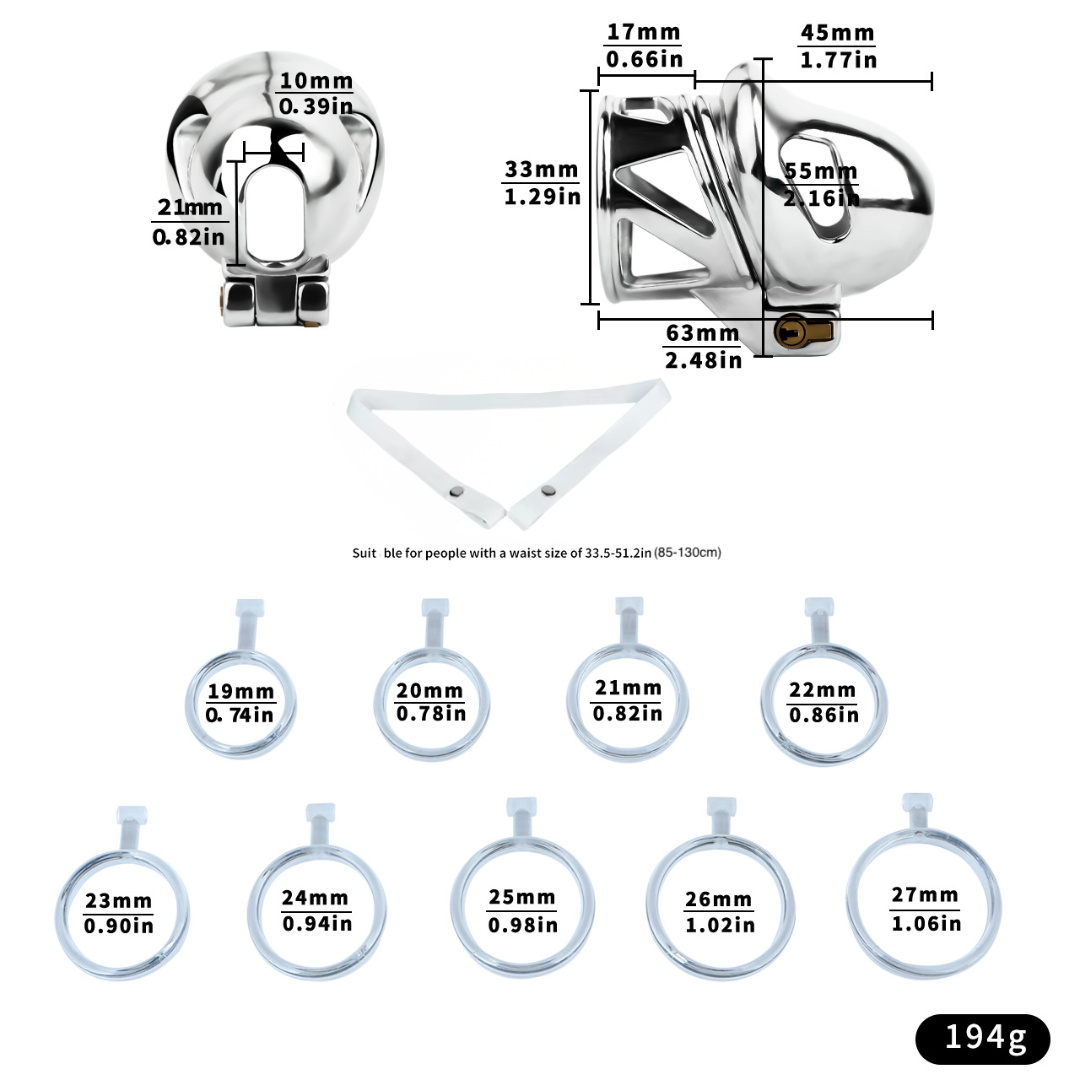 Mens Stainless Steel Glans Chastity Lock Male Cock Cage Penis Work-Out Tool