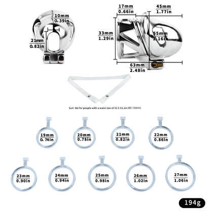 Mens Stainless Steel Glans Chastity Lock Male Cock Cage Penis Work-Out Tool