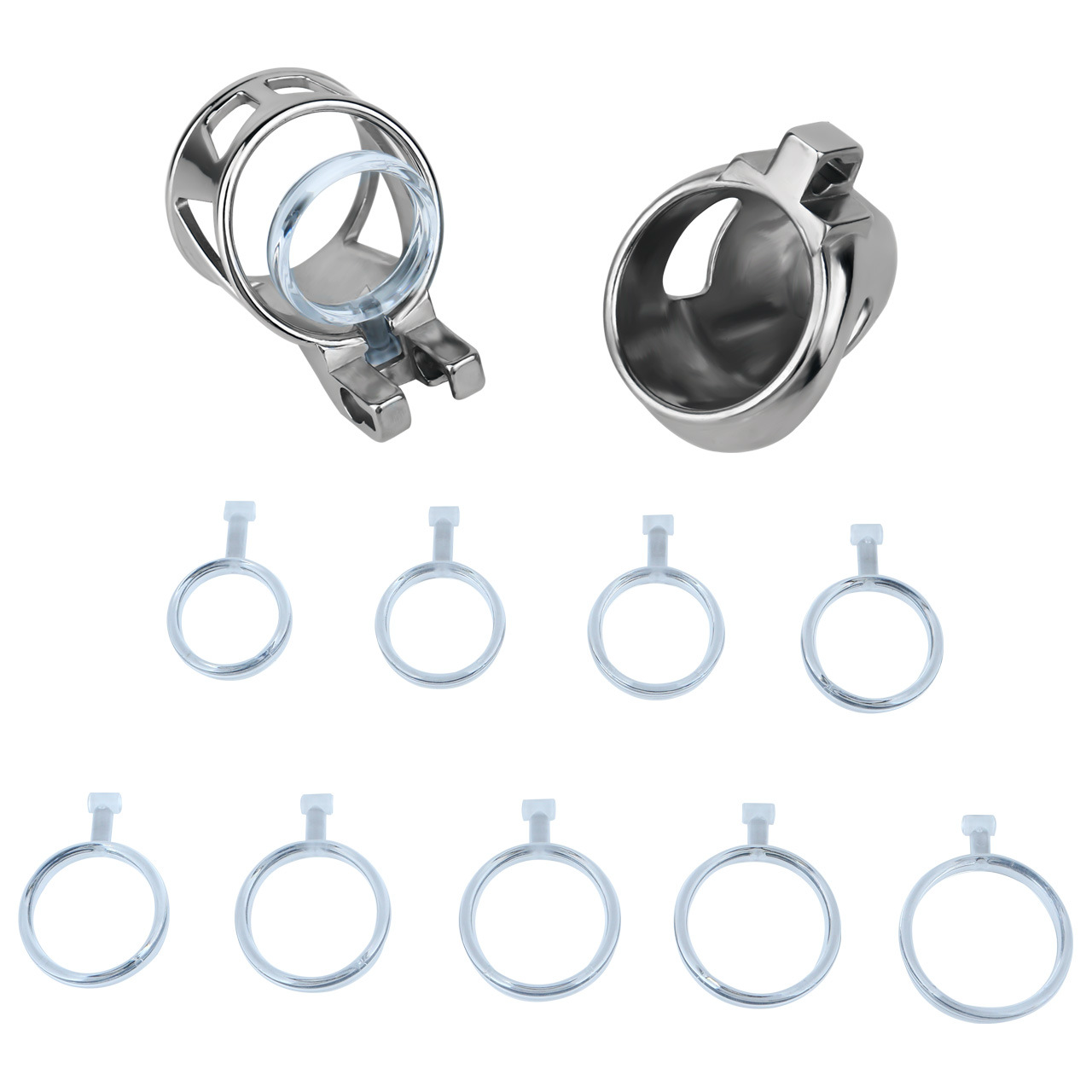 Mens Stainless Steel Glans Chastity Lock Male Cock Cage Penis Work-Out Tool