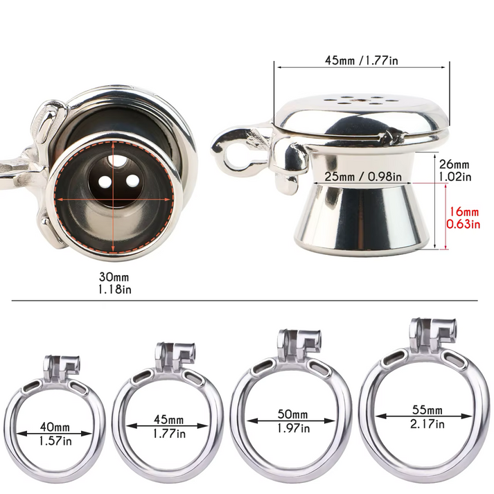 Urethral Inverted Chastity Cage with Detachable Anal Plug Negative Cock ...