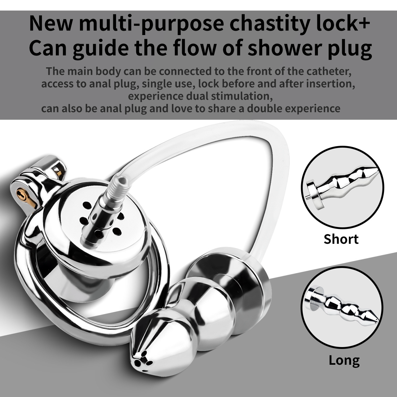 Urethral Inverted Chastity Cage with Detachable Anal Plug Negative Cock ...