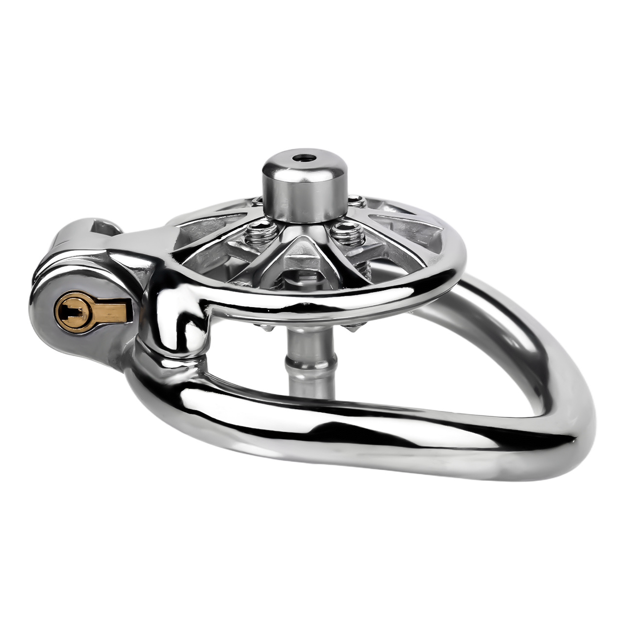 Versatile Flat Chastity Cage with Removable Spikes and Silicone/Metal Catheter Anti-Cheating Device