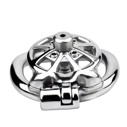 Versatile Flat Chastity Cage with Removable Spikes and Silicone/Metal Catheter Anti-Cheating Device