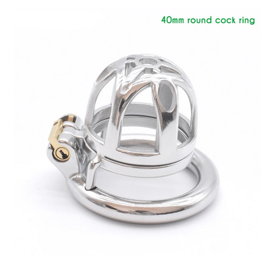 Small Metal Chastity Cage with Urine Hole - KeepMeLocked