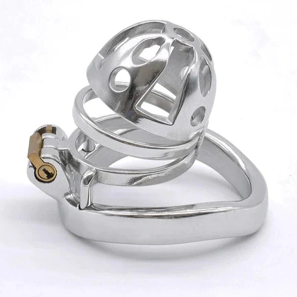 Small Metal Chastity Cage For Men in 3 Sizes with Adjustable PU Strap