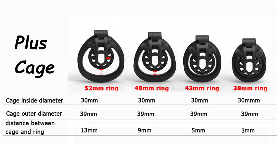 Positive/Negative Resin Chastity Cage Set - Minus/Plus Chastity Device - InvertedChastity