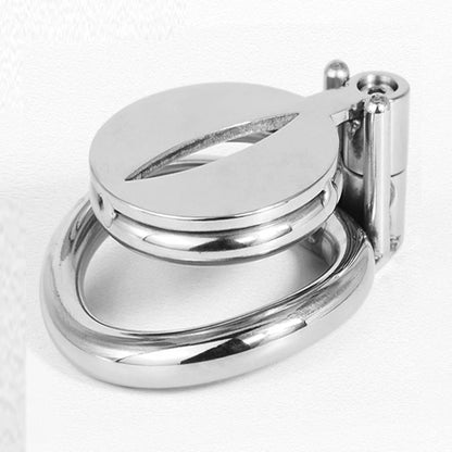 Pussy Hole Small Stainless Steel Male Chastity Cage With Urethral Catheter - KeepMeLocked