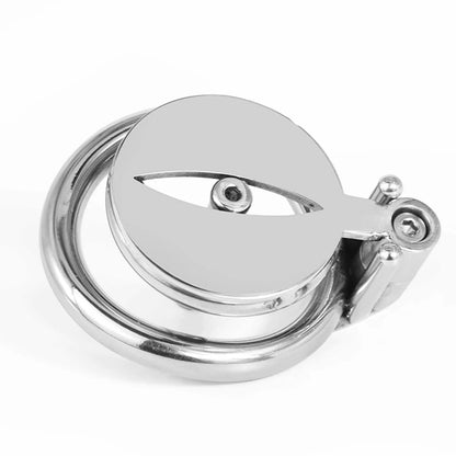 Pussy Hole Small Stainless Steel Male Chastity Cage With Urethral Catheter - KeepMeLocked