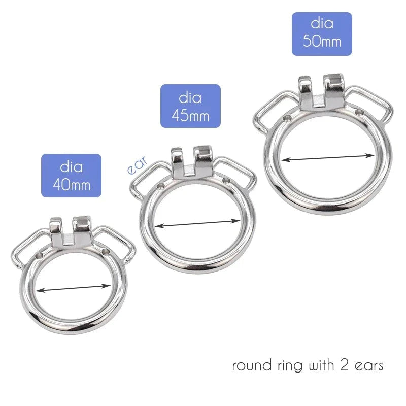 Small Metal Chastity Cage For Men in 3 Sizes with Adjustable PU Strap