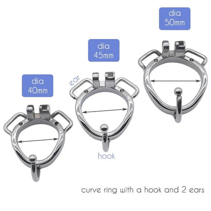 Small Metal Chastity Cage For Men in 3 Sizes with Adjustable PU Strap