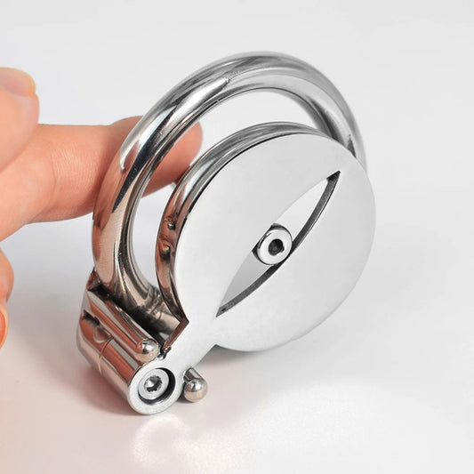 Pussy Hole Small Stainless Steel Male Chastity Cage With Urethral Catheter 