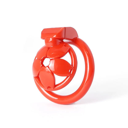 Small Flat Lightweight 3D Printed Sakura Resin Chastity Cage - KeepMeLocked