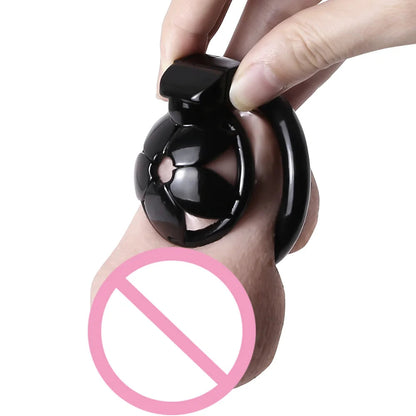 Small Flat Lightweight 3D Printed Sakura Resin Chastity Cage - KeepMeLocked