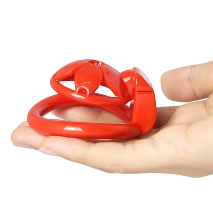 Small Flat Lightweight 3D Printed Sakura Resin Chastity Cage - KeepMeLocked