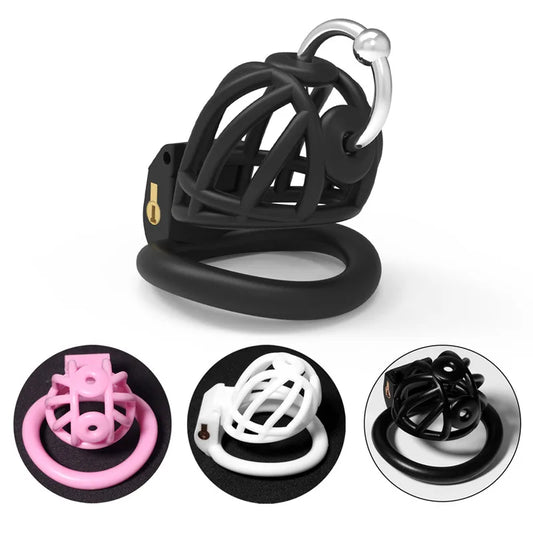 3D Printed PA Prince Albert Chastity Cage with 4 Rings