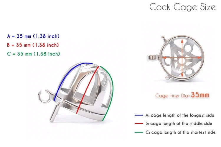 Small Metal Chastity Cage with Urine Hole 