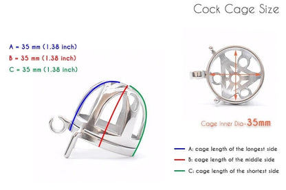 Small Metal Chastity Cage with Urine Hole 