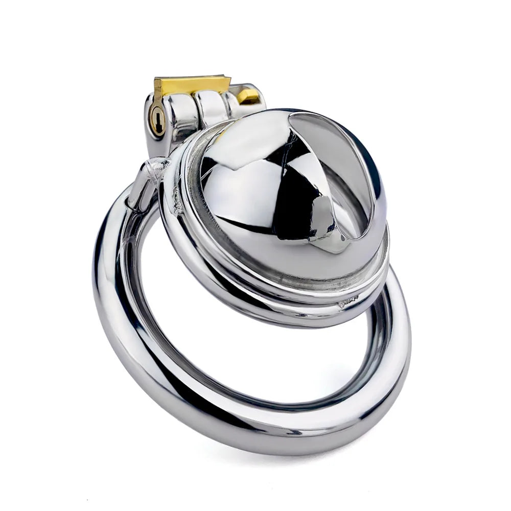 Stainless Steel Micro Chastity Cage With Urethral Pussy Hole