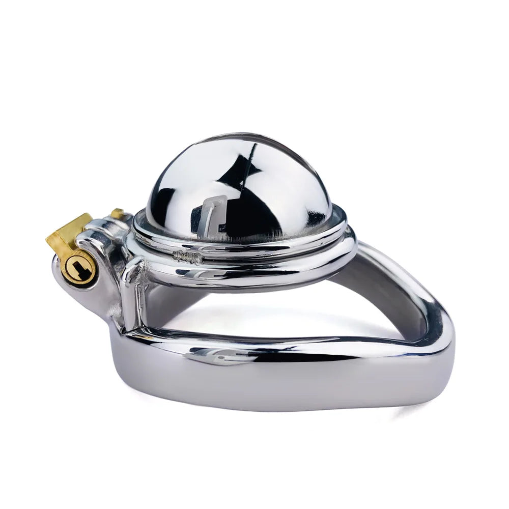 Stainless Steel Micro Chastity Cage With Urethral Pussy Hole