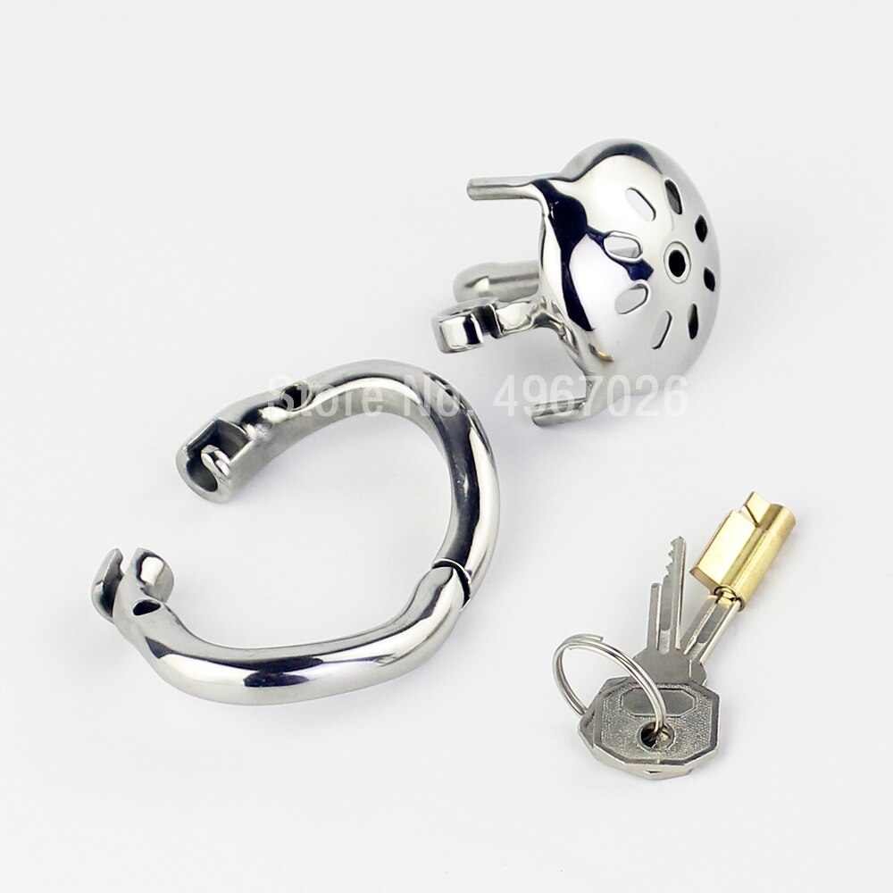 Inverted Chastity Cage with Catheter For Men - Stainless Steel Cock Cage - KeepMeLocked