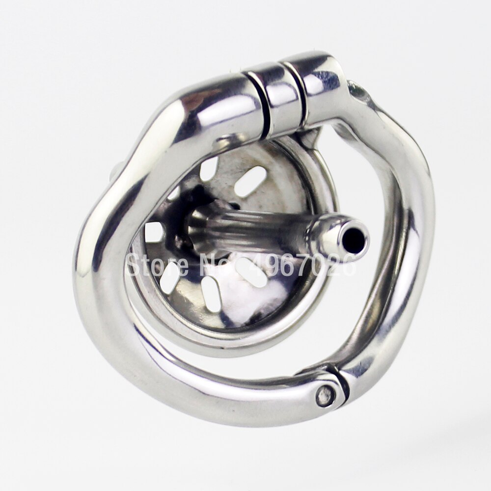 Inverted Chastity Cage with Catheter For Men - Stainless Steel Cock Cage - KeepMeLocked