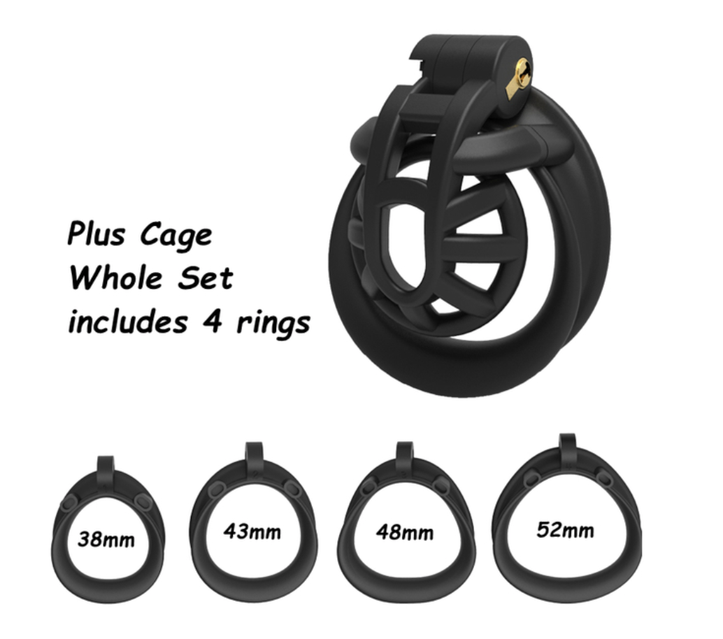 Positive/Negative Chastity Cage Set Minus/Plus Resin Chastity Device ...