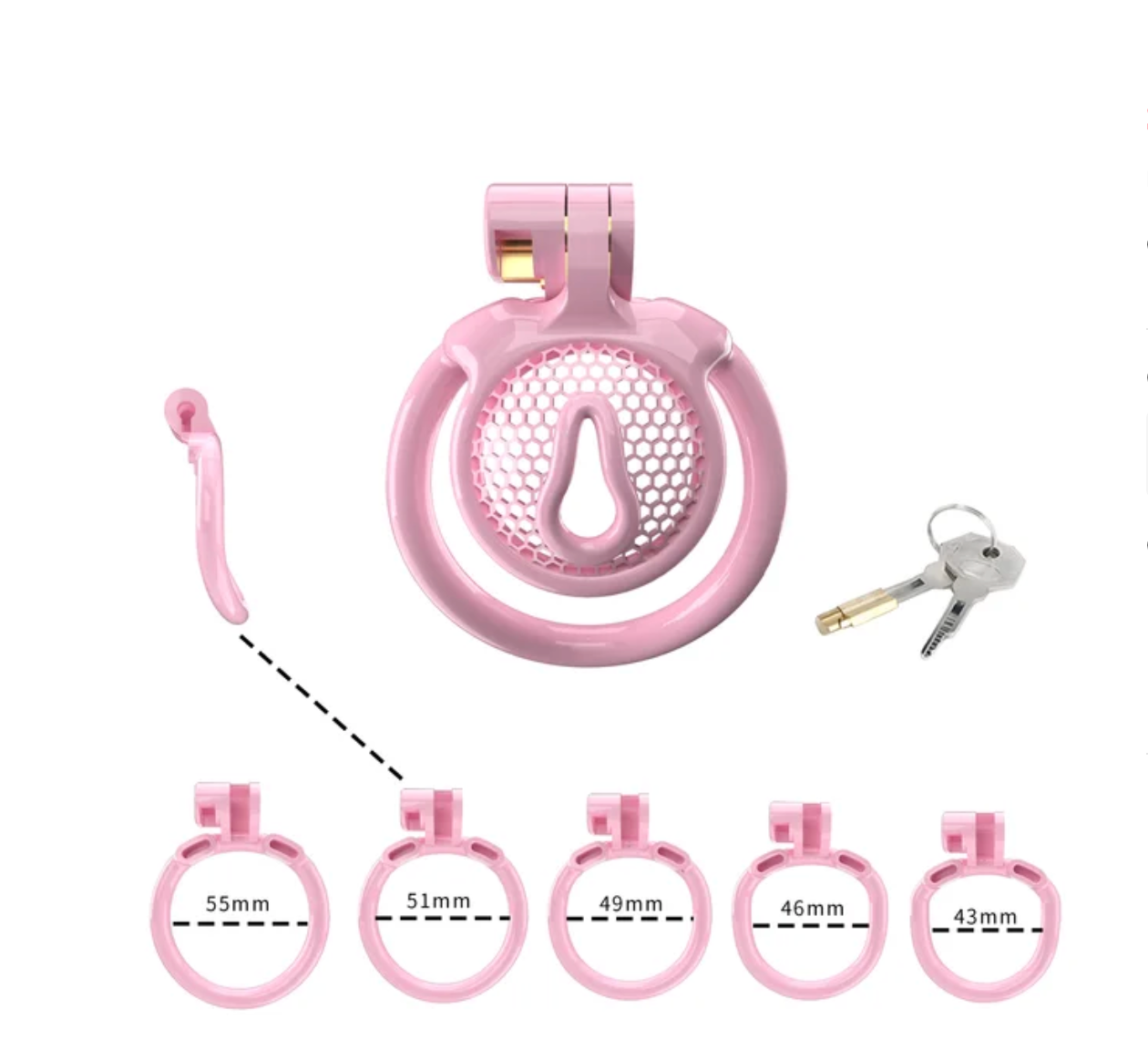 Micro Vaginal Pink Chastity Cage with Clit Holes for Sissy Slave Training  with 5 Rings – InvertedChastity